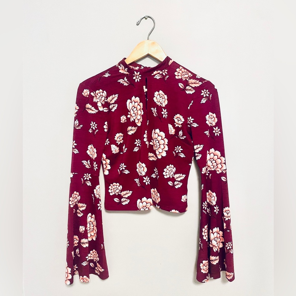 Forever 21 Burgundy Floral Blouse